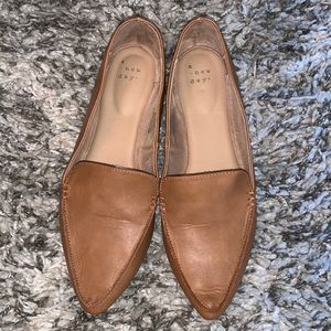 A New Day Brown Flats Slip On Shoes EUC